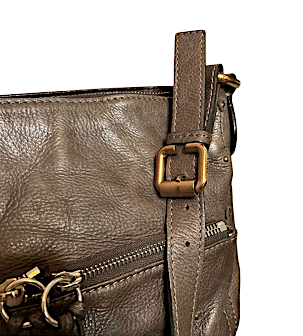 CHLOE PARIS. Authentic Vintage Brown Pebbled Leather Shoulderbag