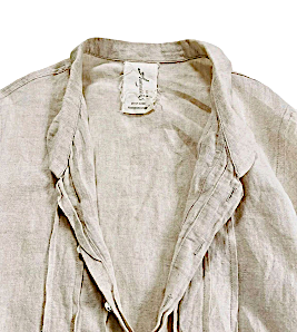 ICHI Antiquites Japan. Handmade in Japan White Linen Shirt Dress