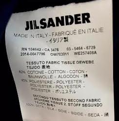 JIL SANDER. New. Black Blue Cotton Silk Sheath Dress