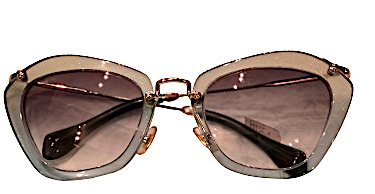 Miu Miu Italy. Vintage Light Green Glitter Acetate Frames With Black Gradient Lenses