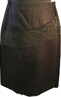 Martine Sitbon Paris. Vintage Dark Navy Wool Skirt with Black Bow