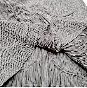 Issey Miyake Japan. White Label. Grey Pleats Please Rare Midi Length Dress with Circle Accents