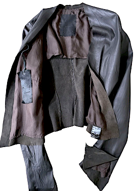 10SEI00TT0 Dieciseizerootto. Italy. Giacca Crust Brown Leather Layers Blazer