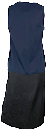 JIL SANDER. New. Black Blue Cotton Silk Sheath Dress