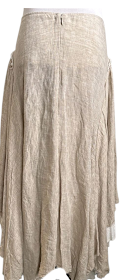 Forme D’Expression Italy. Linen/cotton beige white layered raw edge Skirt