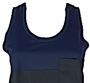 JIL SANDER. New. Black Blue Cotton Silk Sheath Dress