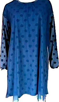 Issey Miyake Japan. "Ne-Net" Line New. Dark Navy Polka Dot Chiffon/Knit Dress Issey Miyake Japan. "Ne-Net" Line New. Dark Navy Polka Dot Chiffon/Knit Dress