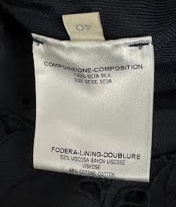 Stella McCartney UK. Navy Blue Lace Silk, Cut Outs Lined Dress