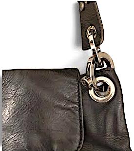 Lanvin Paris. Black Lambskin Soft Leather Shoulder Bag with Silver Hardware