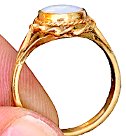 CHESTERFIELDS LONDON. Estate 1930s 9ct Gold Natural Opal Ring