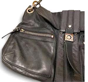 Lanvin Paris. Black Lambskin Soft Leather Shoulder Bag with Silver Hardware