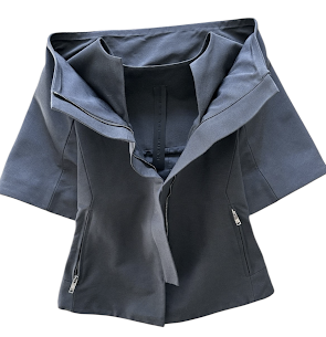 GARETH PUGH UK, NEW. Black Cotton/Silk Avant Garde Jacket