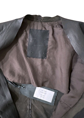 10SEI00TT0 Dieciseizerootto. Italy. Giacca Crust Brown Leather Layers Blazer