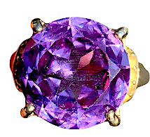 CHESTERFIELD'S UK. Vintage 9ct Gold Alexandrite Citrine Ring, 9K 375 Heavy 6.3G