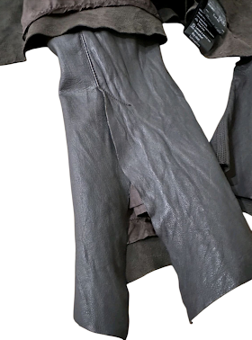 10SEI00TT0 Dieciseizerootto. Italy. Giacca Crust Brown Leather Layers Blazer