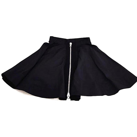 HOMMA JAPAN. Black Wool Gabardine Switching Design Skirt