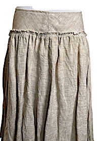 Forme D’Expression Italy. Linen/cotton beige white layered raw edge Skirt
