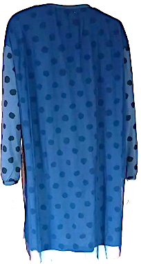 Issey Miyake Japan. "Ne-Net" Line New. Dark Navy Polka Dot Chiffon/Knit Dress