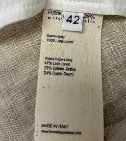 Forme D’Expression Italy. Linen/cotton beige white layered raw edge Skirt