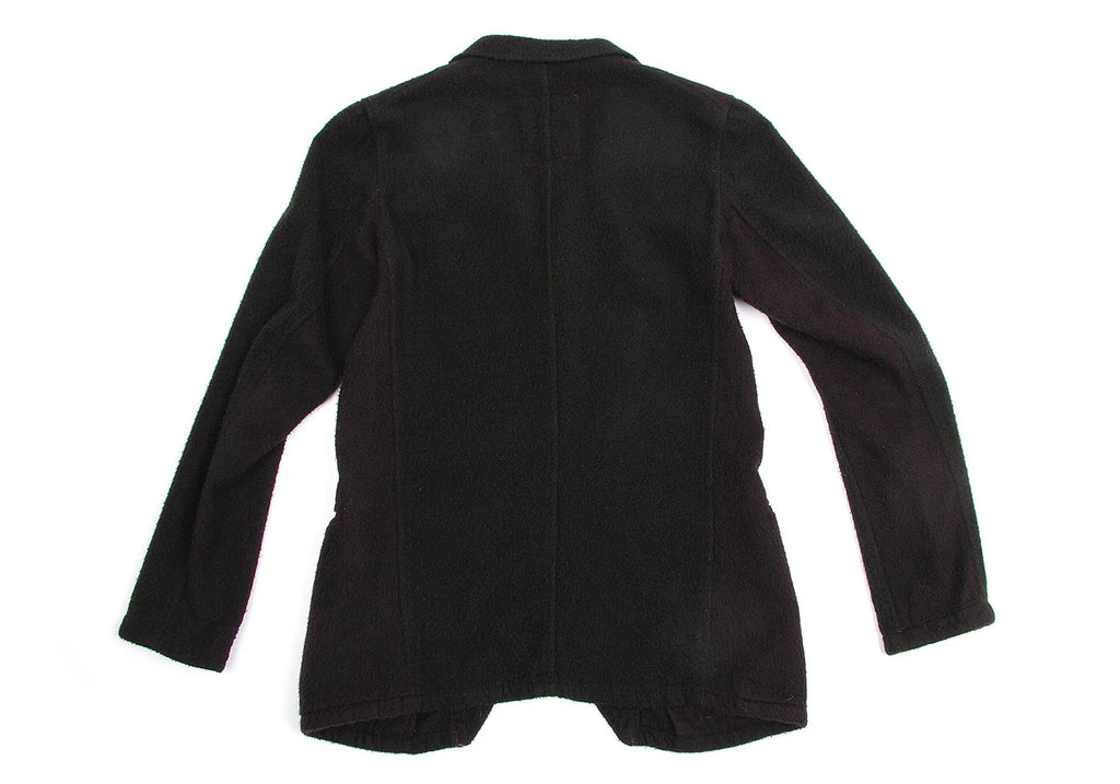 YOHJI YAMAMATO JAPAN. Y's Eggplant, Black Dyed Wool Pilling Jacket