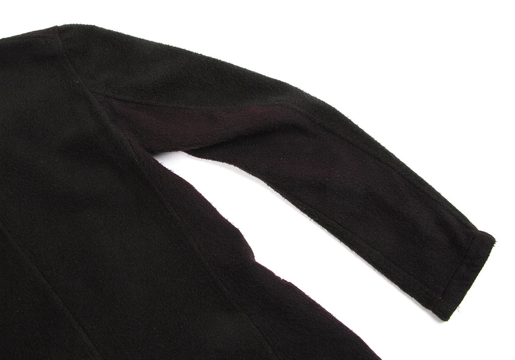YOHJI YAMAMATO JAPAN. Y's Eggplant, Black Dyed Wool Pilling Jacket