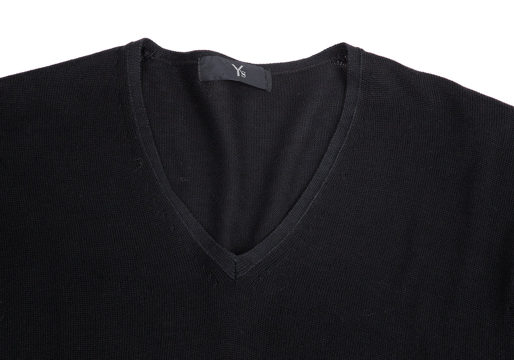 Yohji Yamamoto Japan. Y's Black V-neck Knit Dress