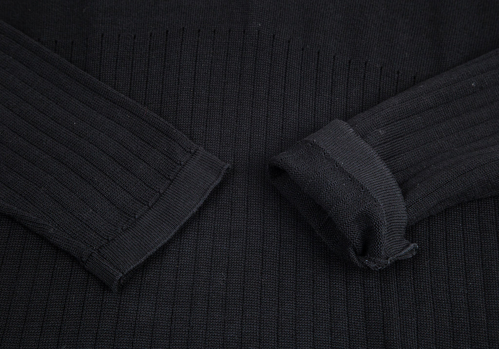 Yohji Yamamoto Japan. Y's Black V-neck Knit Dress