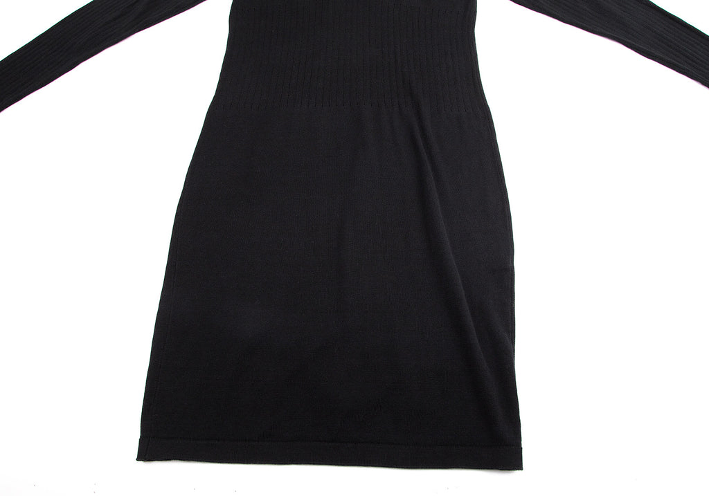 Yohji Yamamoto Japan. Y's Black V-neck Knit Dress