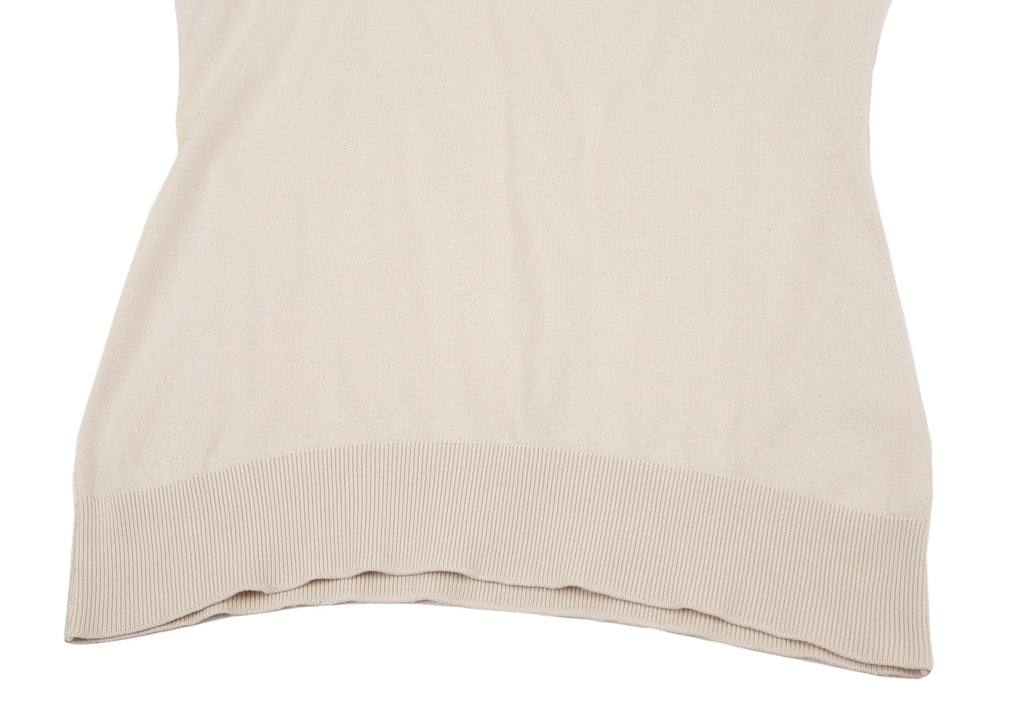 JOHN SMEDLEY LONDON. Beige Cotton Knit Sleeveless Shirt