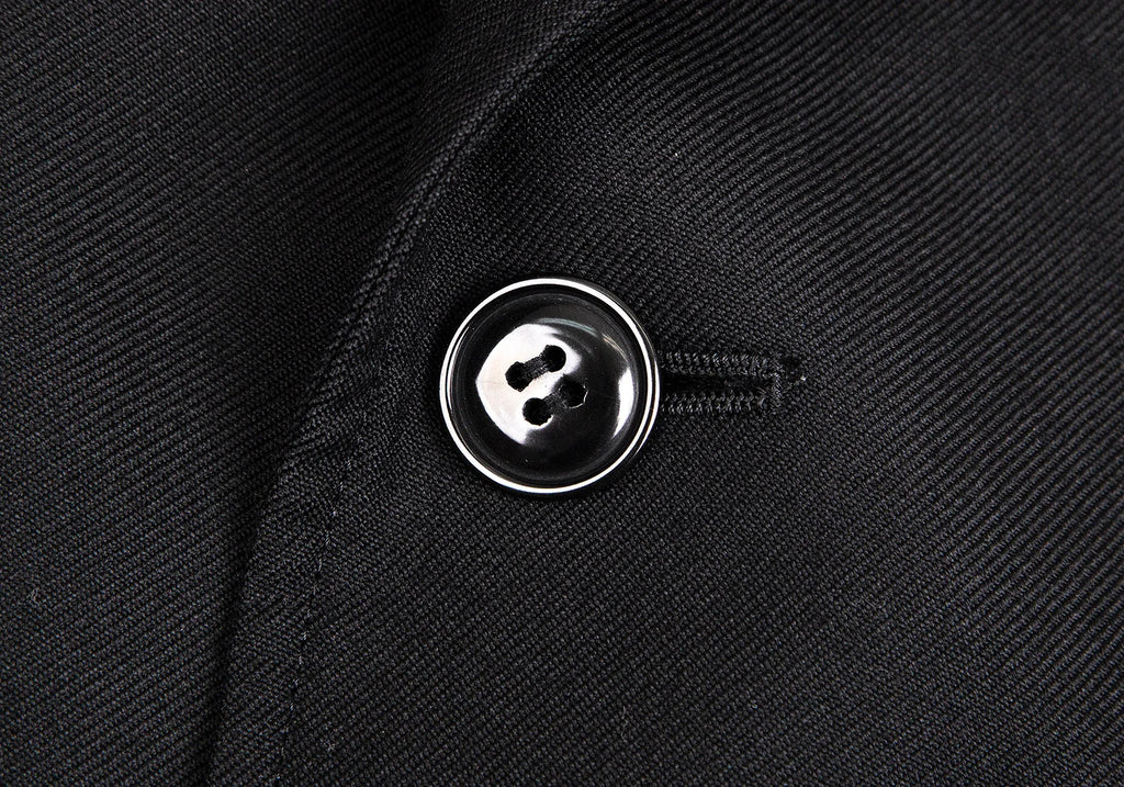 YOHJI YAMAMOTO JAPAN. Y's Wool Black Gaberdine Side Knit Jacket