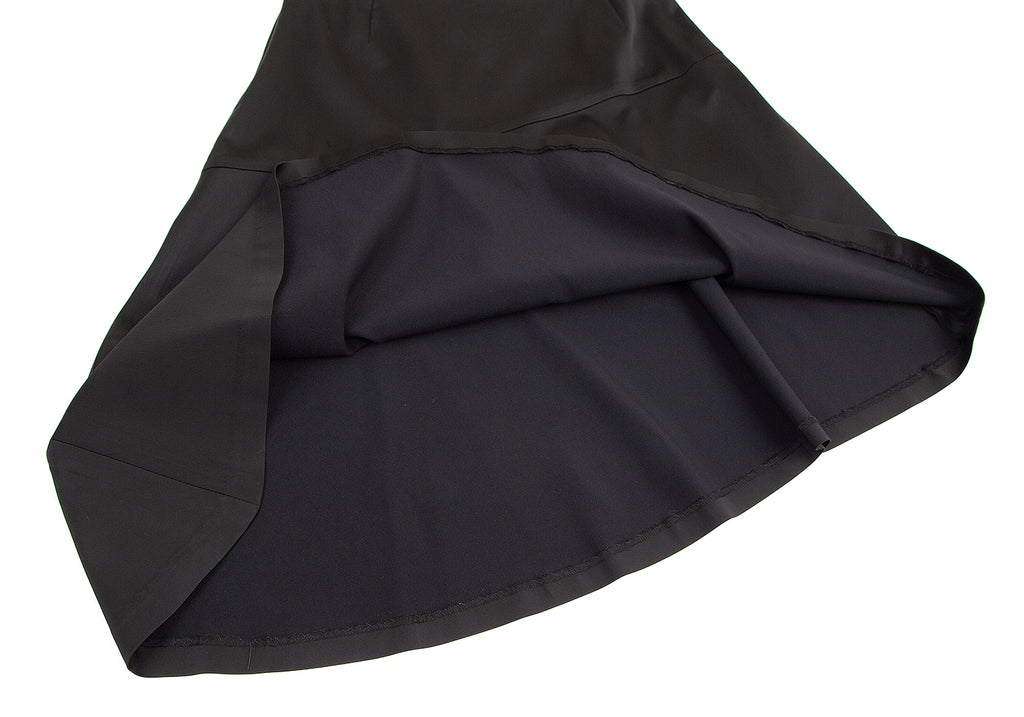 Jean-Paul GAULTIER Paris. FEMME, Black Acetate Blend Asymmetrical Shiny Skirt