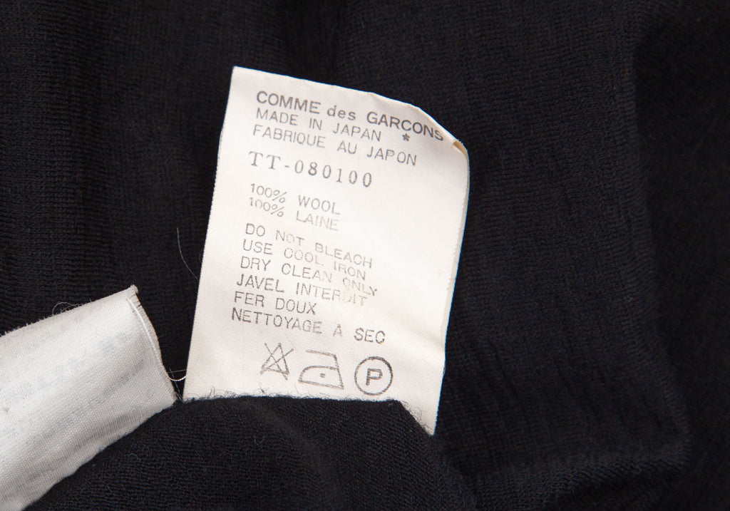 Comme des Garcons Japan. Tricot Black Wool High-neck Top