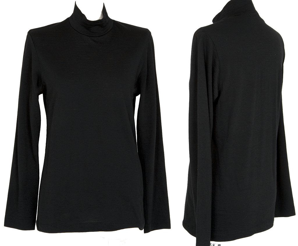 Comme des Garcons Japan. Tricot Black Wool High-neck Top