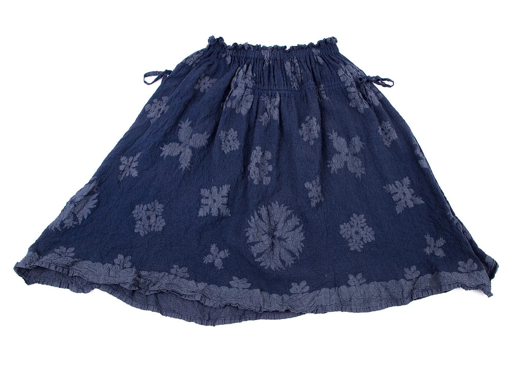ISSEY MIYAKE JAPAN. "me line" Navy Jacquard Wrinkle Skirt
