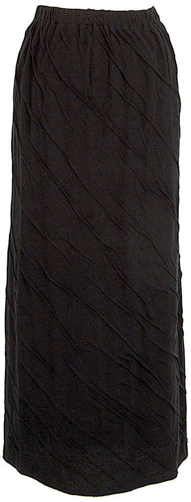 JURGEN LEHL Black Wool Rayon Bias Wrinkled Skirt