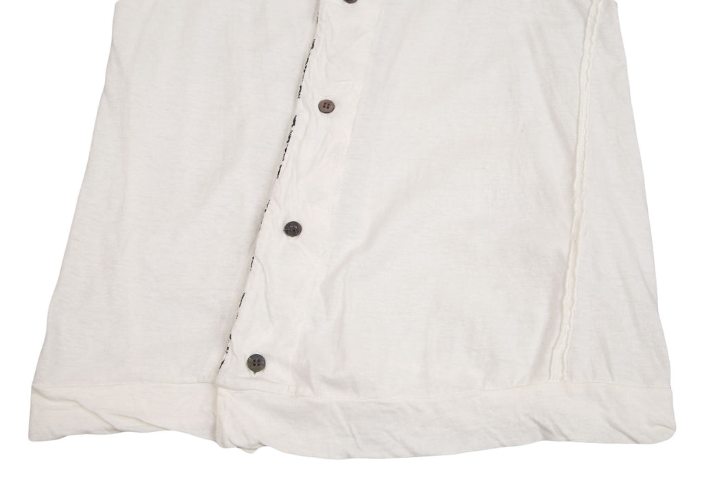 YOHJI YAMAMOTO JAPAN. Y's Inside-out embroidery White Sleeveless Top