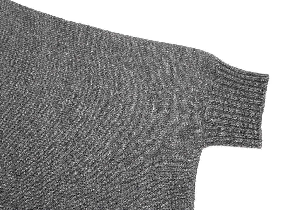 UNITED ARROWS JAPAN. green label relaxing Grey Acrylic Wool Asymmetry Shiny Knit Sweater Mini Dress/Tunic