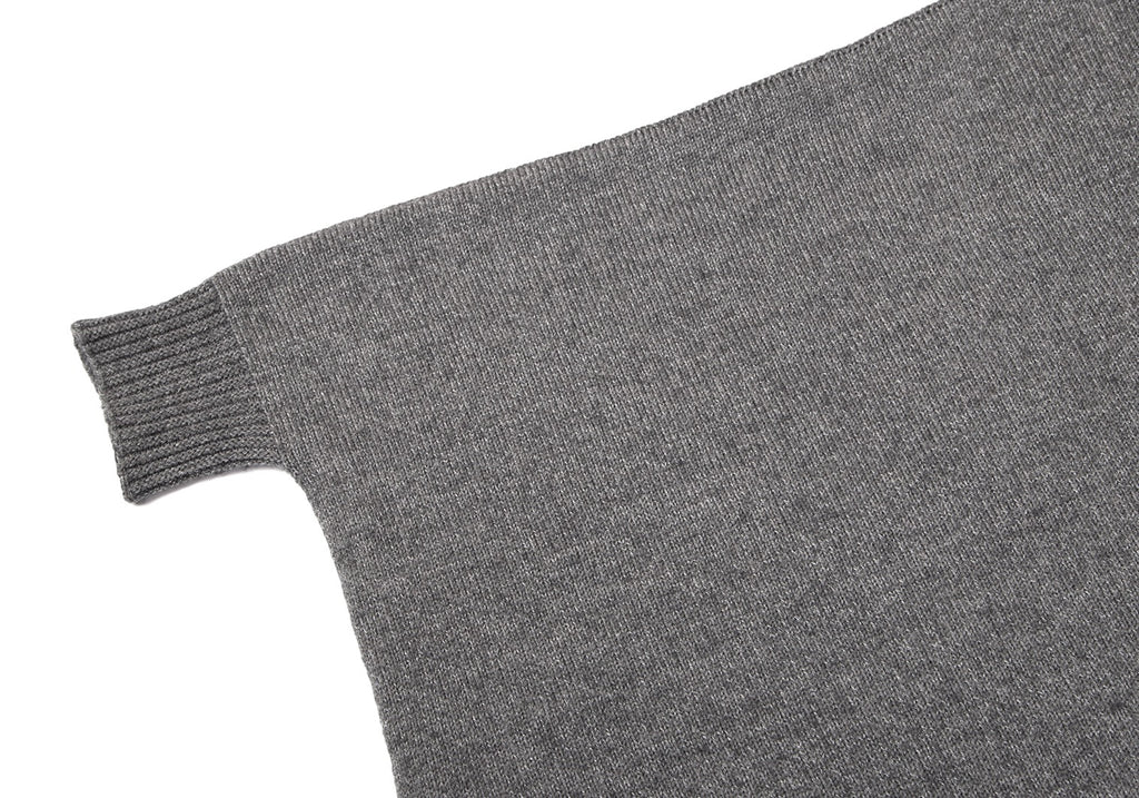 UNITED ARROWS JAPAN. green label relaxing Grey Acrylic Wool Asymmetry Shiny Knit Sweater Mini Dress/Tunic