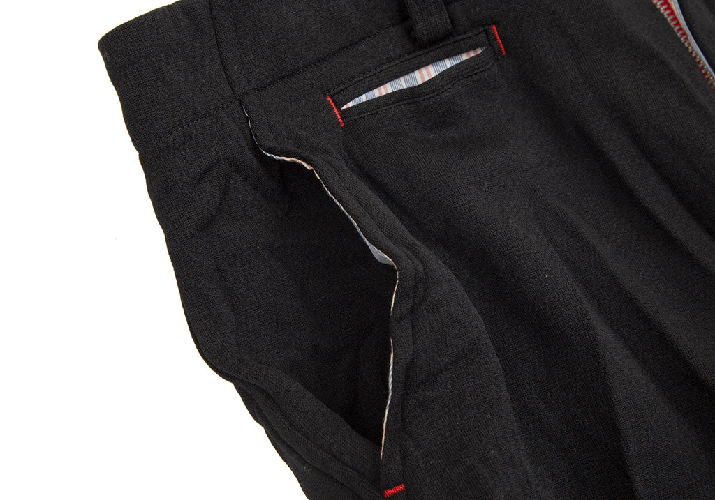 YOHJI YAMAMOTO JAPAN. Y's Striped Pocket Black Wrinkle Half Pants