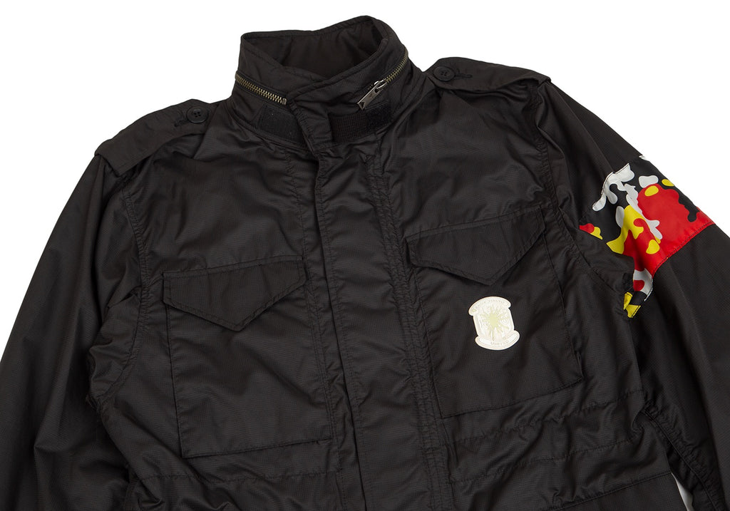 MIHARA YASUHIRO×GIANT KILLING JAPAN. Unisex Black Lining Camouflage Hooded Blouson Coat