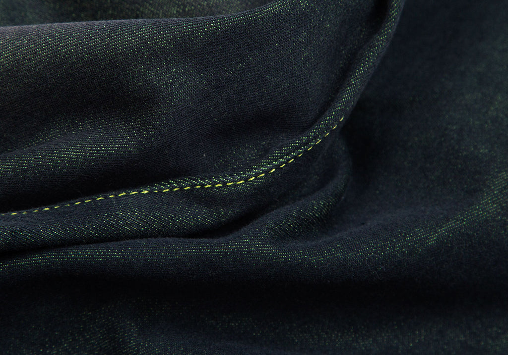 ROMEO GIGLI ITALY. Navy, Green Accents Stretched Flare Pants