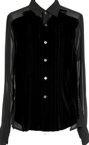 COMME des GARCONS Japan. Black Braid trompe l'oeil Satin Dress