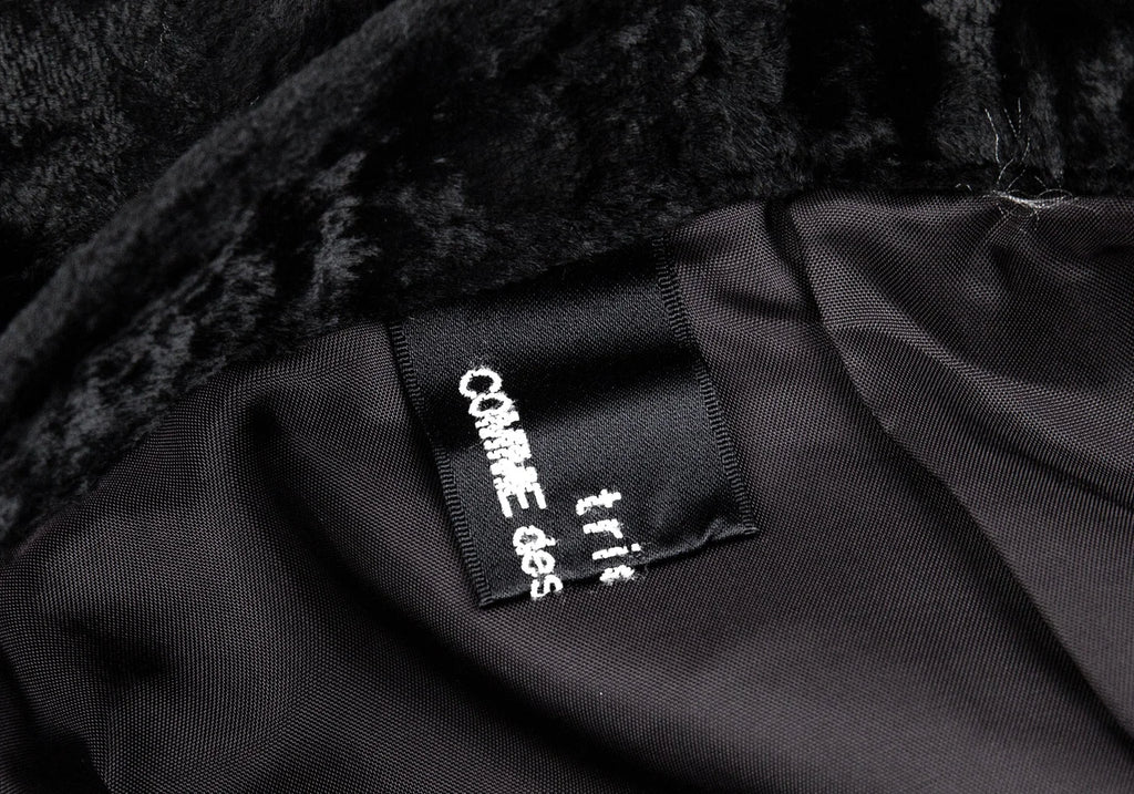COMME des GARCONS JAPAN. TRICOT. Black Velour Switching Pattern Skirt