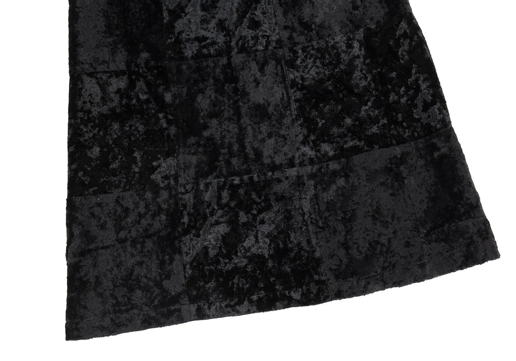 COMME des GARCONS JAPAN. TRICOT. Black Velour Switching Pattern Skirt