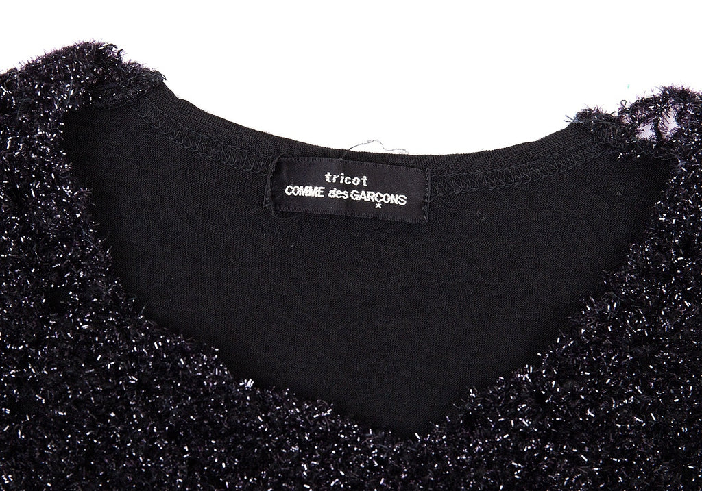 Comme des Garcons Japan. Tricot. Black Front Glitter Design Long Dress