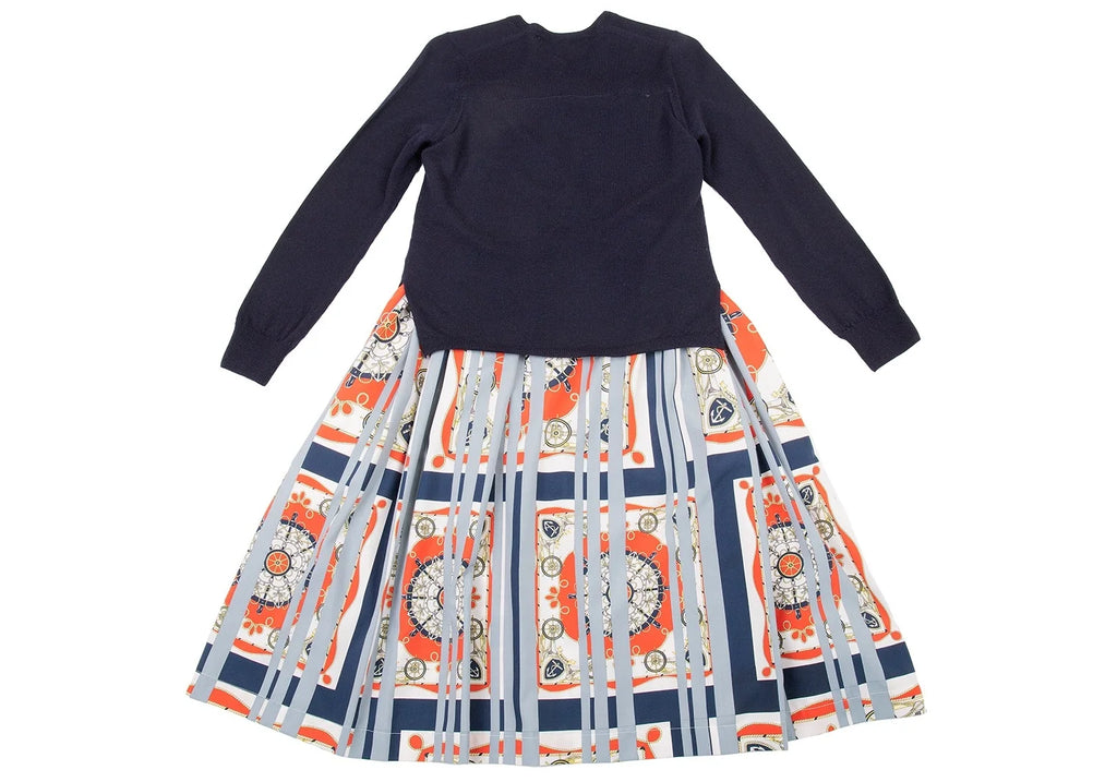 COMME des GARCONS COMME des GARCONS JAPAN. Navy/Grey Docking Dress Navy