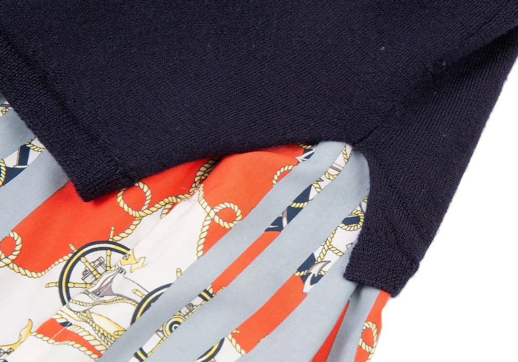 COMME des GARCONS COMME des GARCONS JAPAN. Navy/Grey Docking Dress Navy