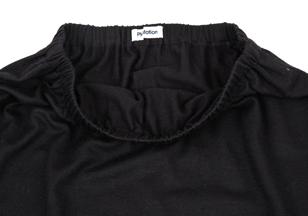 ISSEY MIYAKE JAPAN. Plantation Line. Black Long Wool Skirt