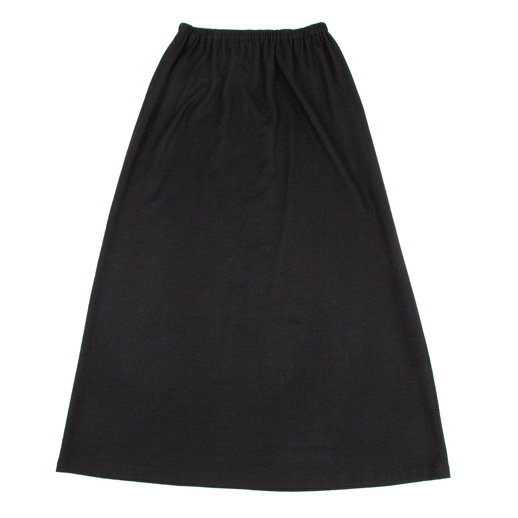 ISSEY MIYAKE JAPAN. Plantation Line. Black Long Wool Skirt