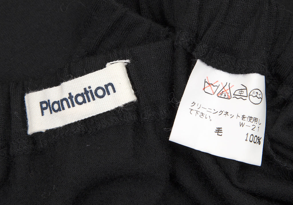 ISSEY MIYAKE JAPAN. Plantation Line. Black Long Wool Skirt